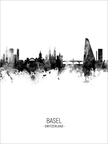 Basel Switzerland Skyline Cityscape Poster Art Print