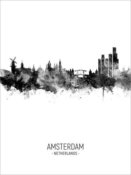 Amsterdam Netherlands Skyline Cityscape Poster Art Print