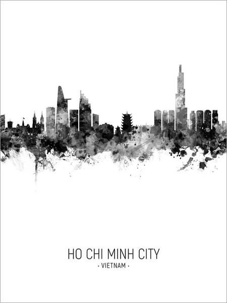 Ho Chi Minh City Vietnam Skyline Cityscape Poster Art Print