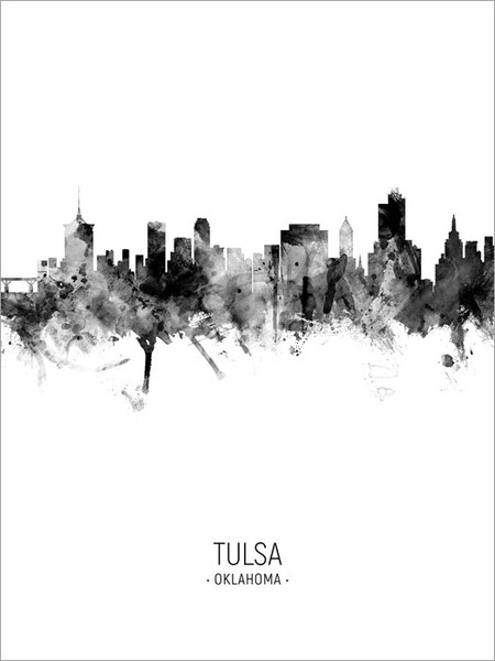 Tulsa Oklahoma Skyline Cityscape Poster Art Print