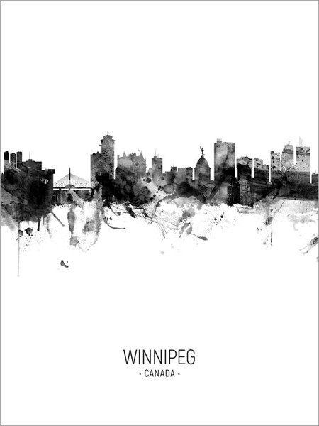 Winnipeg Canada Skyline Cityscape Poster Art Print
