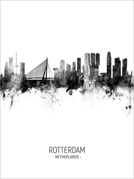 Rotterdam Netherlands Skyline Cityscape Poster Art Print