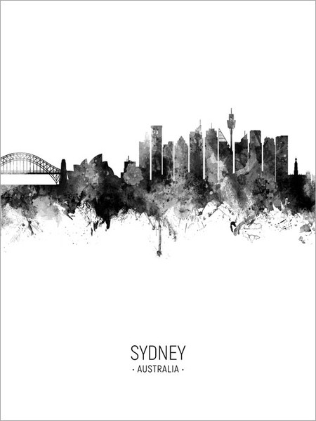 Sydney Australia Skyline Cityscape Poster Art Print