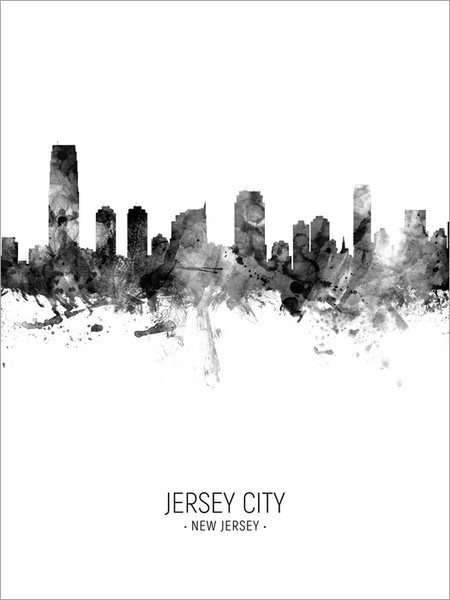 Jersey City New Jersey Skyline Cityscape Poster Art Print