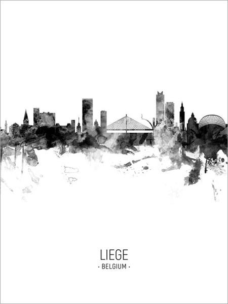 Liege Belgium Skyline Cityscape Poster Art Print