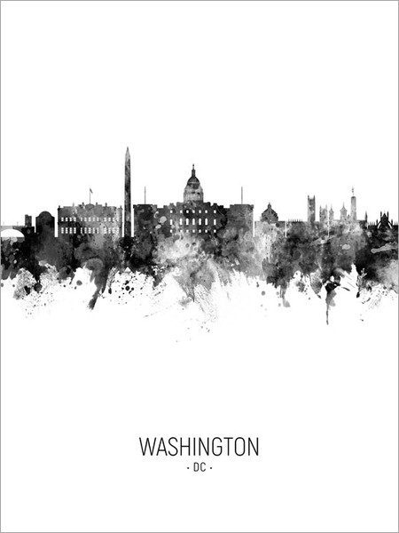 Washington DC Skyline Cityscape Poster Art Print