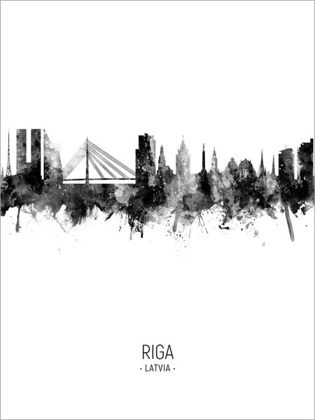 Riga Latvia Skyline Cityscape Poster Art Print