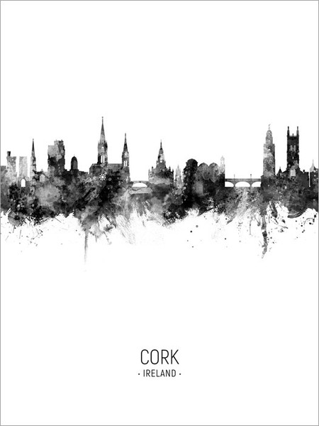 Cork Ireland Skyline Cityscape Poster Art Print