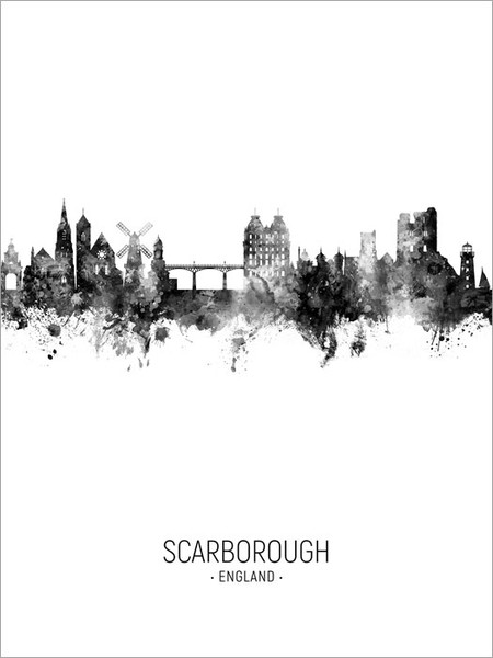 Scarborough England Skyline Cityscape Poster Art Print