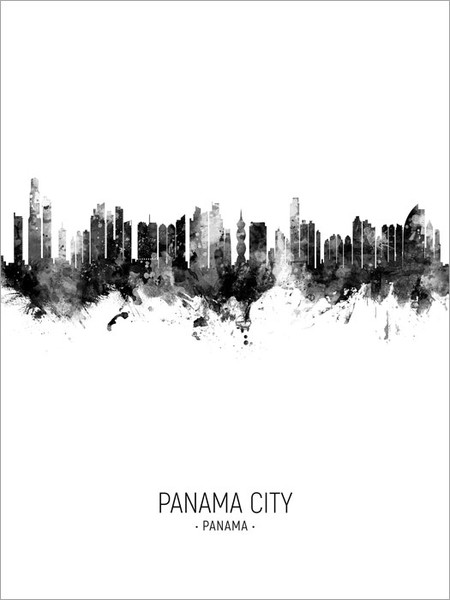 Panama City Panama Skyline Cityscape Poster Art Print