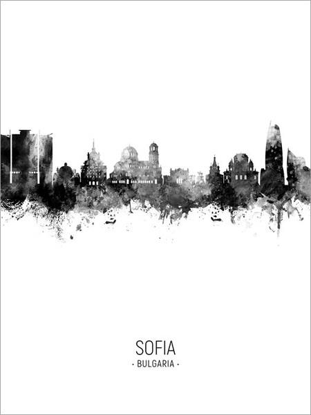Sofia Bulgaria Skyline Cityscape Poster Art Print