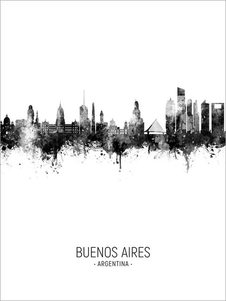 Buenos Aires Argentina Skyline Cityscape Poster Art Print