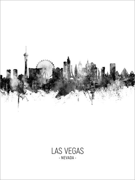 Las Vegas Nevada Skyline Cityscape Poster Art Print