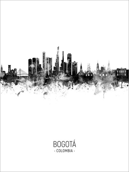 Bogotá Colombia Skyline Cityscape Poster Art Print
