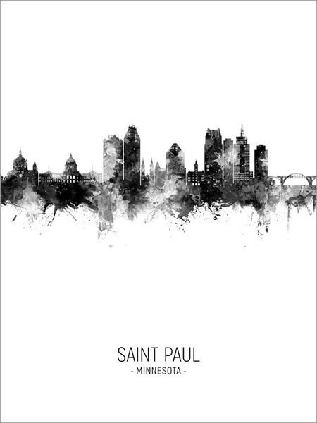 Saint Paul Minnesota Skyline Cityscape Poster Art Print