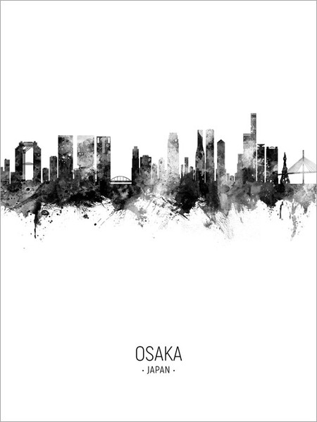 Osaka Japan Skyline Cityscape Poster Art Print