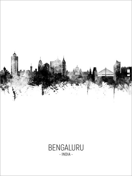 Bengaluru India Skyline Cityscape Poster Art Print