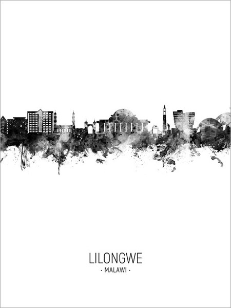 Lilongwe Malawi Skyline Cityscape Poster Art Print