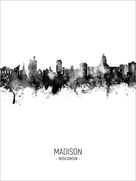 Madison Wisconsin Skyline Cityscape Poster Art Print