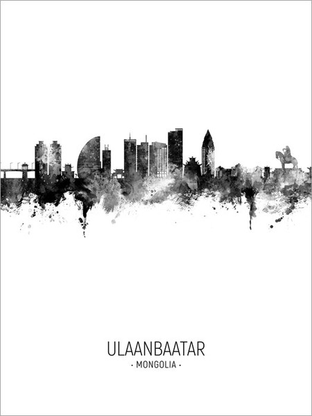 Ulaanbaatar Mongolia Skyline Cityscape Poster Art Print