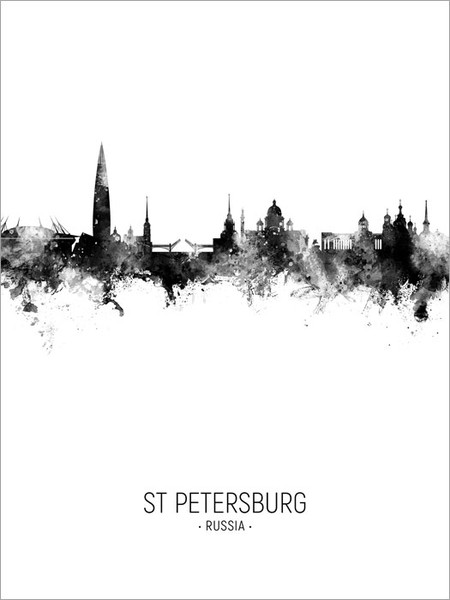 St Petersburg Russia Skyline Cityscape Poster Art Print