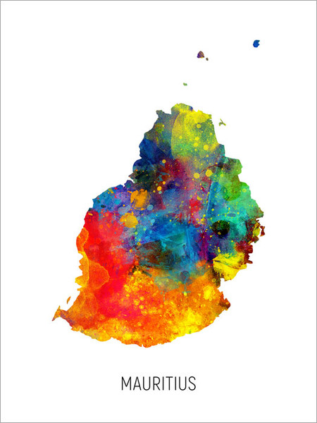 Mauritius Map Poster Art Print