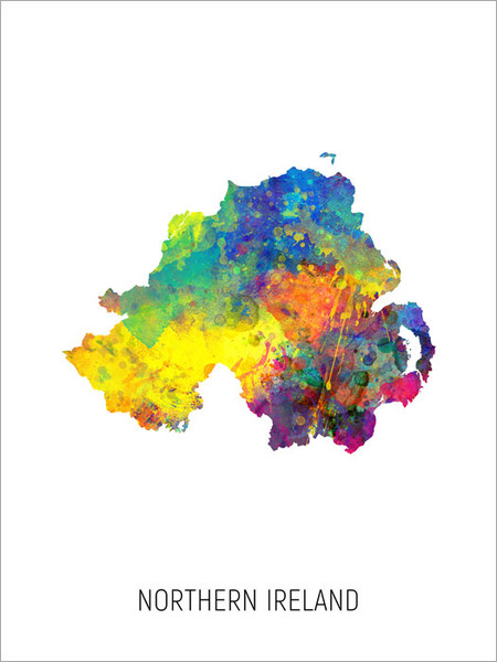 Northern Ireland Map Poster Art Print