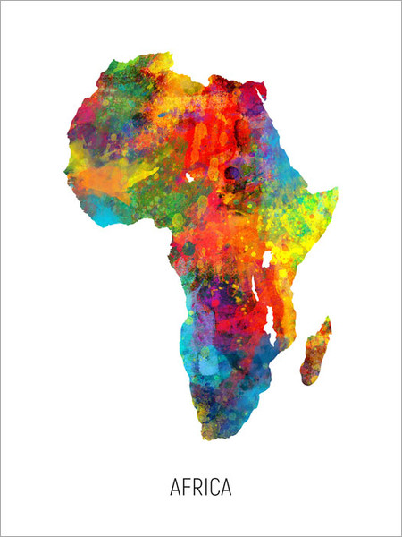 Africa Map Poster Art Print