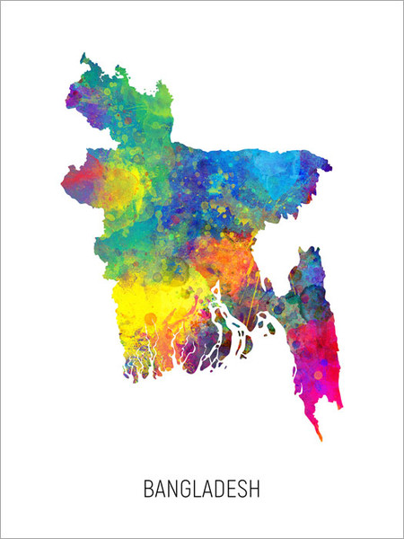 Bangladesh Map Poster Art Print