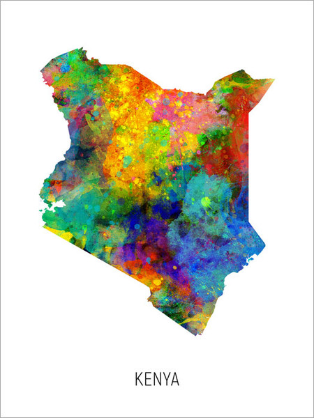 Kenya Map Poster Art Print