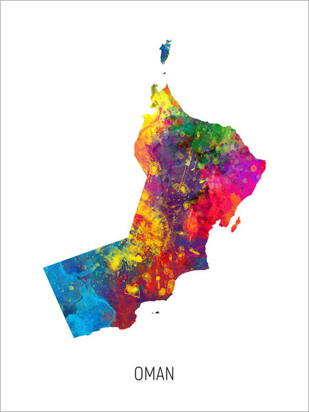Oman Map Poster Art Print