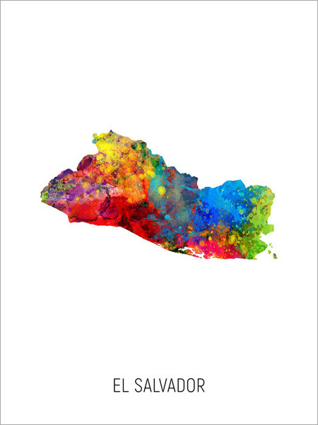 El Salvador Map Poster Art Print