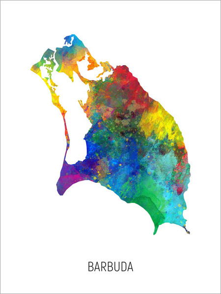 Barbuda Map Poster Art Print Barbuda Map Poster Art Print