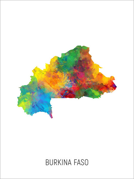 Burkina Faso Map Poster Art Print