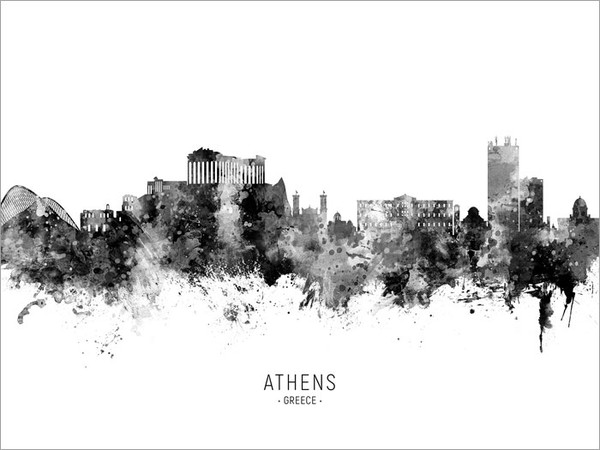 Athens Greece Skyline Cityscape Poster Art Print