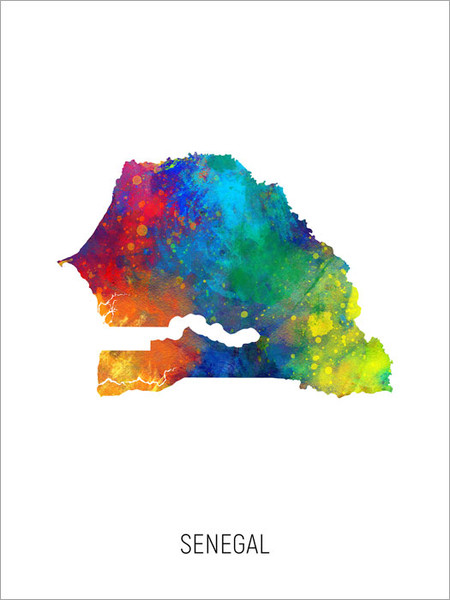 Senegal Map Poster Art Print