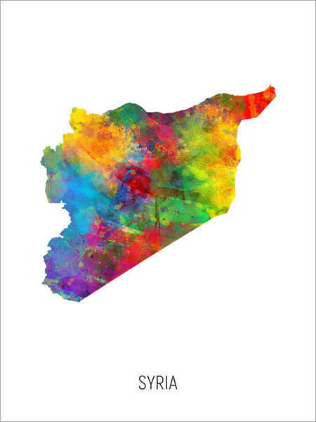 Syria Map Poster Art Print