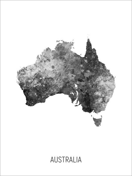 Australia Map Poster Art Print