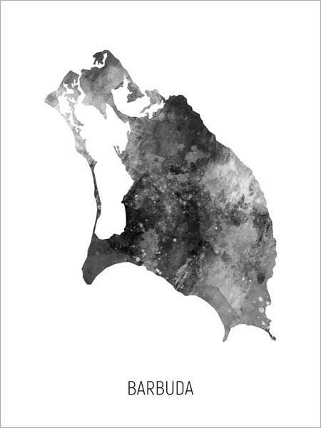 Barbuda Map Poster Art Print Barbuda Map Poster Art Print