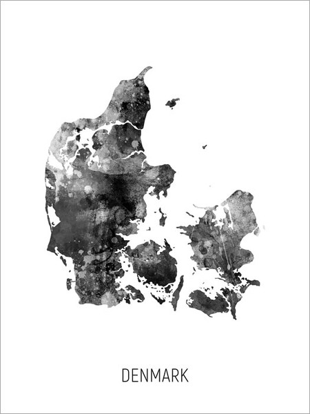 Denmark Map Poster Art Print