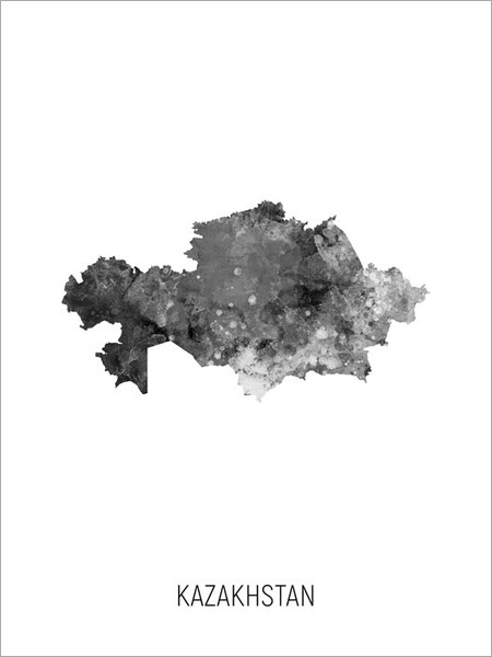 Kazakhstan Map Poster Art Print