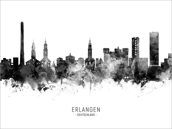 Erlangen Deutschland Skyline Cityscape Poster Art Print
