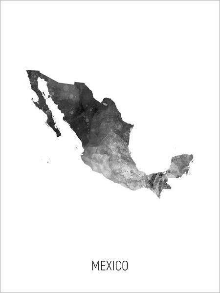 Mexico Map Poster Art Print