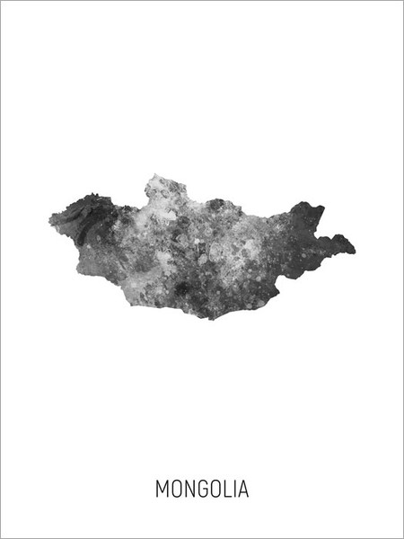 Mongolia Map Poster Art Print