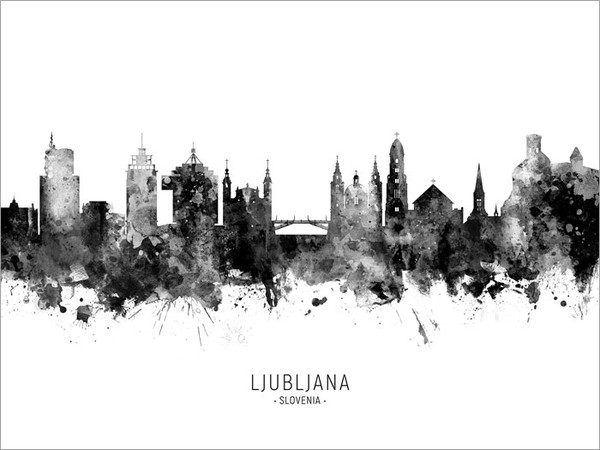 Ljubljana Slovenia Skyline Cityscape Poster Art Print Ljubljana Slovenia Skyline Cityscape Poster Art Print
