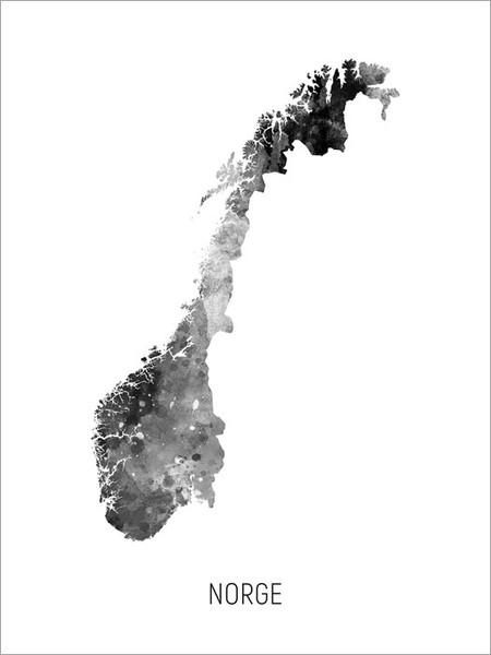 Norge Map Poster Art Print