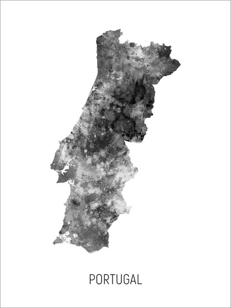 Portugal Map Poster Art Print