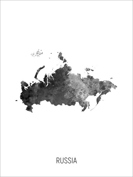 Russia Map Poster Art Print