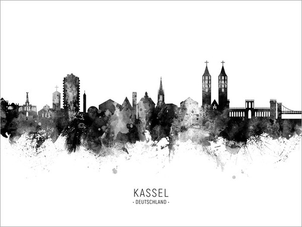 Kassel Deutschland Skyline Cityscape Poster Art Print
