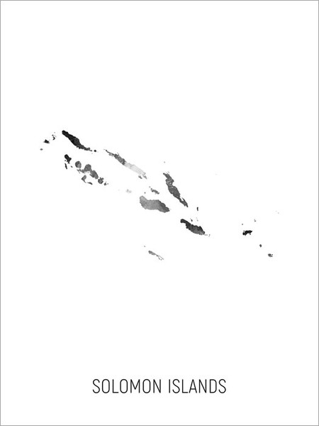 Solomon Islands Map Poster Art Print